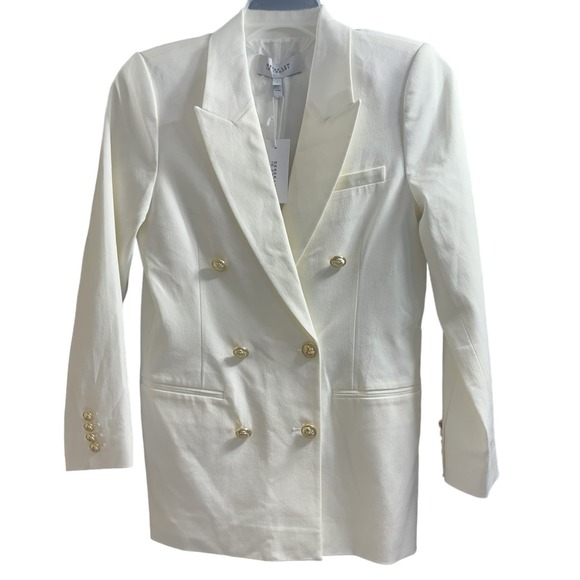 Derek Lam NWT 10 Crosby Walter Double Breasted‎ Jacket, Soft White Size 6 - Picture 3 of 10